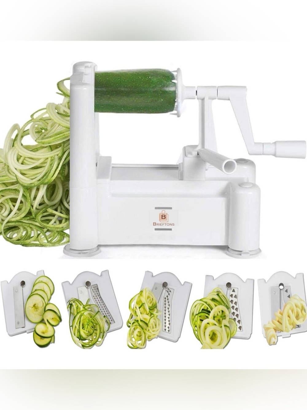 Brieftons 5-Blade Spiralizer: Vegetable Spiral Slicer